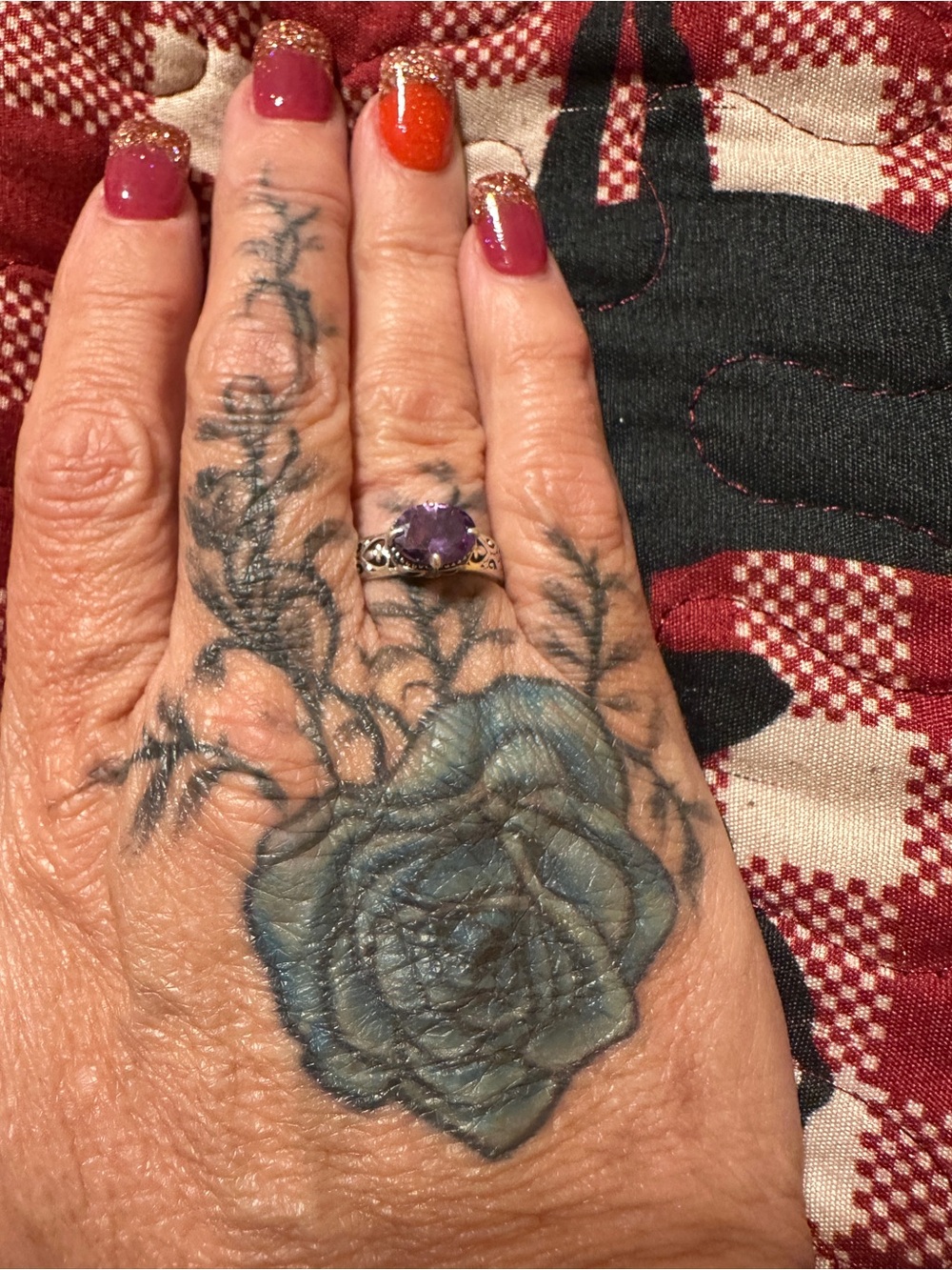 Sterling Silver Amethyst Ring in Purple